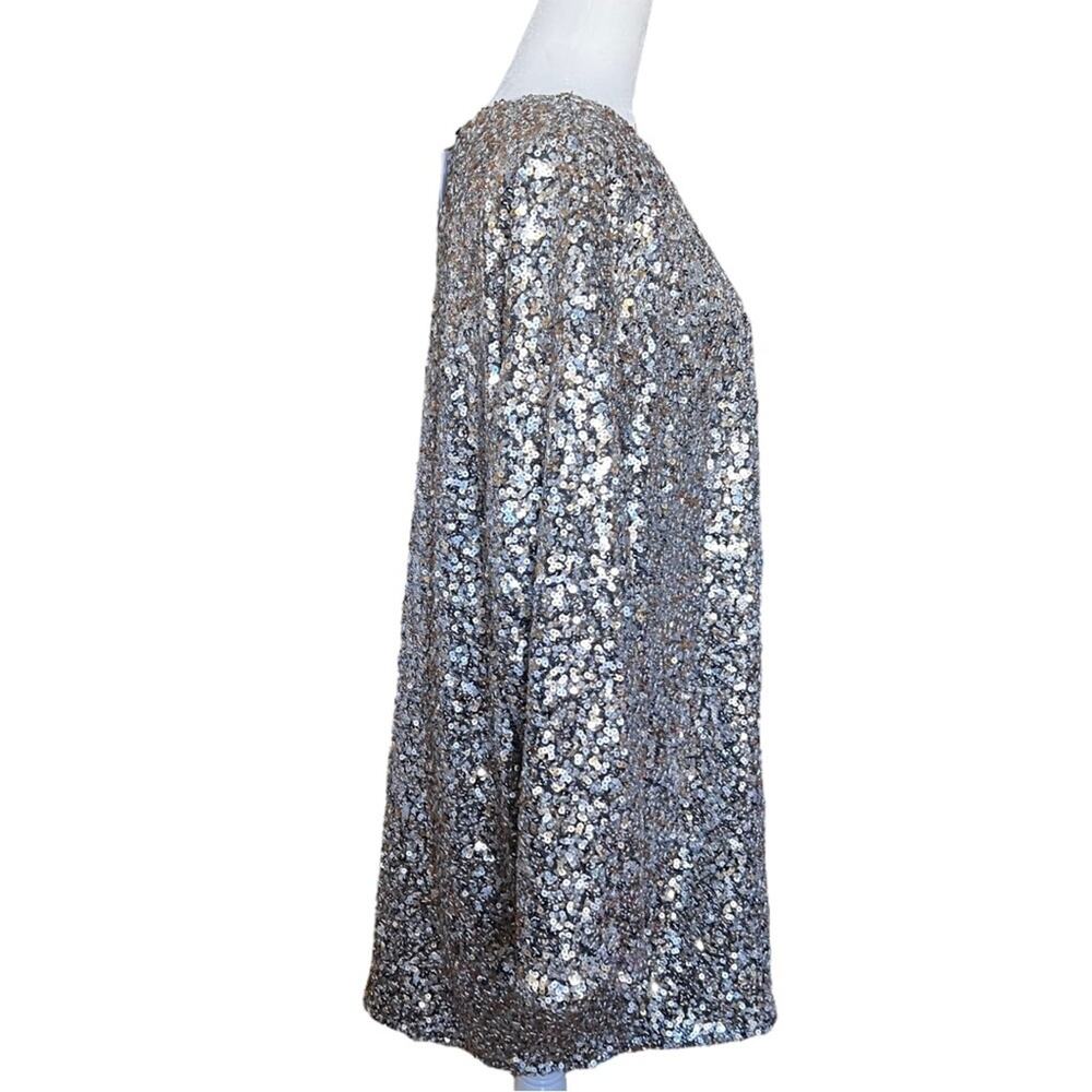 O.P.T All Over Sequin Long Sleeve Sheath Mini Dress Size L - Picture 3 of 11
